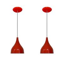 Luminárias pendentes balcão 2 un Vermelho