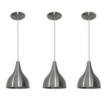 Luminárias pendentes balcão 3 un Alumínio