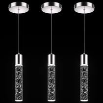 Luminárias pendentes Esfos Kitchen Island, pacote com 3 bolhas de cristal