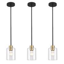 Luminárias pendentes KLSS Black Brass Kitchen Island (pacote com 3)