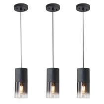 Luminárias pendentes LINSEEDS Black Glass, pacote com 3