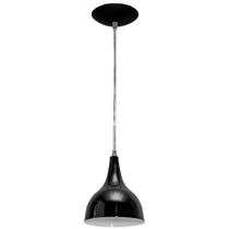 Luminárias Pendentes Lustre Alumínio Gota Preto Soquete Cerâmico Cabo Regulável de 120 cm