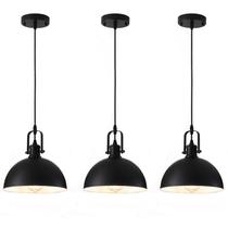 Luminárias pendentes Susurise Kitchen Island, pacote com 3 unidades, Black Metal Luminárias pendentes Susurise Kitchen Island, pacote com 3 unidades, Black Metal