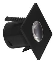 LUMINATTI - Spot Mini Embutir LED 1W 2700K Bivolt Preto Quadrado LUMINATTI - Spot Mini Embutir LED 1W 2700K Bivolt Preto Quadrado