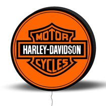 Luminoso de Parede Harley Davidson 30cm Acrilico LED, Luminoso de Bar e Churrasqueira, Placa Decorativa de Parede