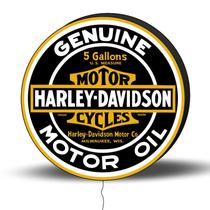 Luminoso de Parede Harley Davidson Retrô 40cm Acrilico LED, Luminoso de Bar e Churrasqueira, Placa Decorativa de Parede - Acriloja