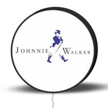Luminoso de Parede Johnnie Walker azul 40cm Acrilico LED, Luminoso de Bar e Churrasqueira, Placa Decorativa de Parede