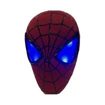 Luminoso Homem-aranha Chapelaria Máscara Móvel Capacete Anel Elétrico Controle Cosplay Brinquedo