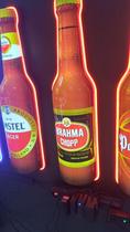 Luminoso Neon e Led em Formato de Garrafa 3D com Alto Relevo e Acabamento da Cerveja Brahma Chopp Para Decorar Bar Garagem Espaço Gourmet