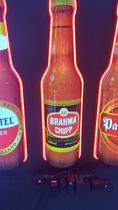 Luminoso Neon e Led em Formato de Garrafa 3D com Alto Relevo e Acabamento da Cerveja Brahma Chopp Para Decorar Bar Garagem Espaço Gourmet
