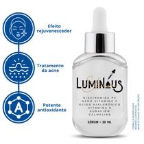 Luminous Skin Sérum Ultra Concentrado 30g - ( Tratamento Facial Antissinais com Vitamina C, Antiacne, Diminui Manchas, Niacinamida PC, Skin care )