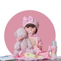 Luna Poa Rosa Boneca Bebe Reborn Silicone Menina Luna Poa Rosa Boneca Bebe Reborn Silicone Menina