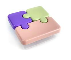 Lunch Box Quebra Cabeça Rosa/Lilás