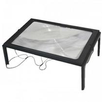 Lupa 3x de mesa com suporte de mesa e pescoço luz led lente de leitura