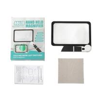 Lupa 5X Com 48 Luzes LED Lupa De Leitura Retangular Grande Portátil Para Idosos Degeneração Macular