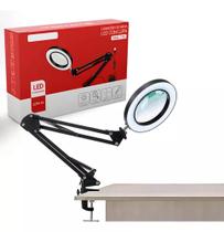 Lupa 8x Bancada Led Ring Light Mesa