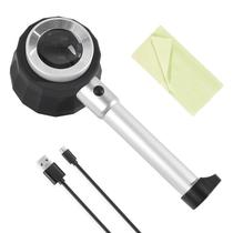 Lupa Amoper 30X portátil com 6 LEDs e USB recarregável