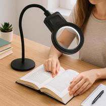 Lupa bancada luminaria aumento 10 leds bifocal 3x 4,5x aumento mesa bancada estetica eletronica articulada manicure prof