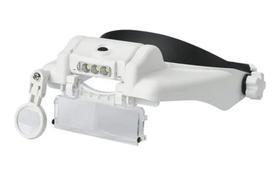 Lupa Cabeça Led Recarregável 3 Lentes Aumento 1.5x A 11.5x