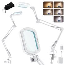 Lupa CHICLEW 10x com luz e braçadeira, lâmpada de 3 braços