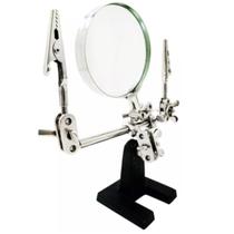 Lupa Com Duas Garras Jacaré E Suporte Para Ferro De Solda Lupa Com Duas Garras Jacaré E Suporte Para Ferro De Solda