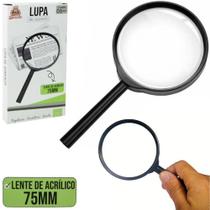 Lupa com lente de acrilico 75mm na caixa - BONS CHEFF