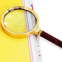 Lupa Com Lente De Aumento Zoom 10x 90mm Para Leitura e Relojoeiro Design Dourado - MF903 Lupa Com Lente De Aumento Zoom 10x 90mm Para Leitura e Relojoeiro Design Dourado - MF903