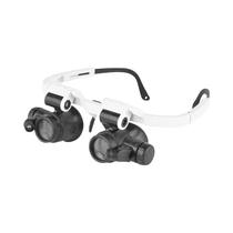 Lupa com luz led óculos de cabeça jóias lupa ferramentas de solda 8x 15x 23x