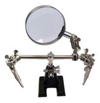 Lupa com Suporte e Pinça Lupa Aumento 3x Hikari HL-S10 Lupa com Suporte e Pinça Lupa Aumento 3x Hikari HL-S10