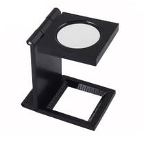 Lupa Conta Fios 10X Mini de Mesa com Lente 28MM e Escala em POLEGADAS e mm Preto Yeet Lupa Conta Fios 10X Mini de Mesa com Lente 28MM e Escala em POLEGADAS e mm Preto Yeet