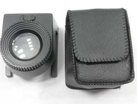 Lupa Conta Fios 20x base metal com leds branco e UV, escala em mm (resolução 1 mm) e pol + bolsa