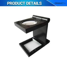 Lupa Conta Fios 8x dobrável em plástico com escala em milímetro (resolução 1mm) e polegada