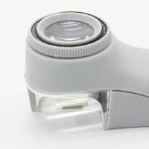 Lupa Conta Fios Profissional de mão 8x com escala em milímetro (resolução 0,1mm - espessura de uma folha de papel) e led