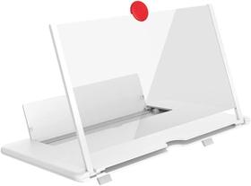 Lupa de 12 polegadas para tela de celular,amplificador de tela 3D HD,,prevenção eficaz da radiação Branco