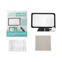 Lupa De 5X Com 48 Luzes LED, Lupa Retangular Grande Portátil Para Leitura, Ideal Para Idosos Com