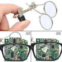 Lupa De Aumento 10X Com Lentes Duplas, Clipe De Aço Inoxidável, Mini Lupa Rotativa De 25mm De