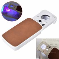 Lupa De Bolso 2 Em 1 Ampliação Zoom 30x E 90x Com 3 Led Uv Para Identificação 7742Z Lupa De Bolso 2 Em 1 Ampliação Zoom 30x E 90x Com 3 Led Uv Para Identificação 7742Z