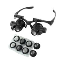 Lupa De Cabeça Ajustável Com LED 10X 15X 20X 25X Para Relógios E Joias