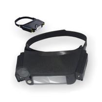 Lupa de cabeça com 3 lentes de aumento com iluminação para profissionais de manicure ou joalheiros