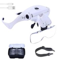Lupa de Cabeça com 5 Ampliações, LEDs e Bateria Recarregável para Joalheria BOM7461 Lupa de Cabeça com 5 Ampliações, LEDs e Bateria Recarregável para Joalheria BOM7461