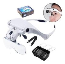 Lupa De Cabeça Oculos Profissional 5 Lentes Com Led 3,5X