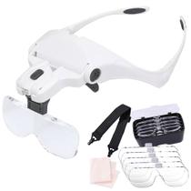 Lupa De Cabeça Profissional 2 Leds 5 Lentes Aumento Branco Cbrn01385 - COMMERCE BRASIL