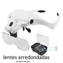 Lupa De Cabeça Profissional 5 Lentes Com Led Iluminação 2 Leds De Luz