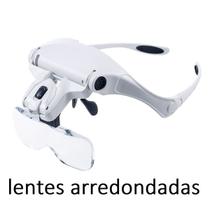 Lupa De Cabeça tipo oculos 5 Lente De Aumento com 2 leds - 81001E