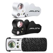 Lupa de joalheiro JARLINK 30X 60X 90X iluminada com luz UV