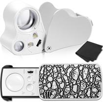 Lupa de joalheiros Jetec 30X 60X 90X com luz LED para joias