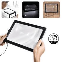 Lupa de Leitura Suporte Para Mesa Ideal Para Livros Amplia Até 2.5x Iluminada Em Acrilico TH275205C3