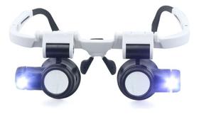 Lupa De Lentes De Aumento 9892h-1 Com Luzes Dupla Led Top