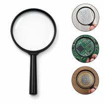 Lupa de mao 100mm aumento 2x leitura vidro grande inspecao precisao eletronica escolar textos artesanato detalhes hobby Lupa de mao 100mm aumento 2x leitura vidro grande inspecao precisao eletronica escolar textos artesanato detalhes hobby