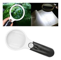 Lupa De Mão 3 Led Luz Visualização 3X 45X Super Potente